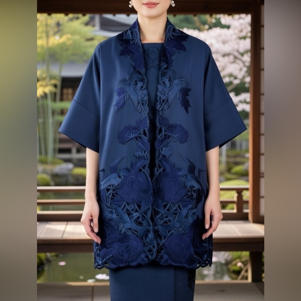 Vintage Josie Natori Embroidered Evening Dress And Matching Jacket